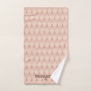 Personalised Dusky Peach Colour Hand Towel
