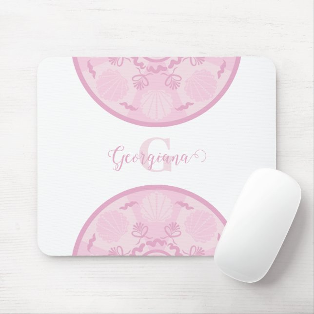 Personalised Dusky Rose Grand Millennial Mandala Mouse Mat (With Mouse)