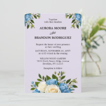 Personalised Dusty Blue and Ivory Floral Wedding I