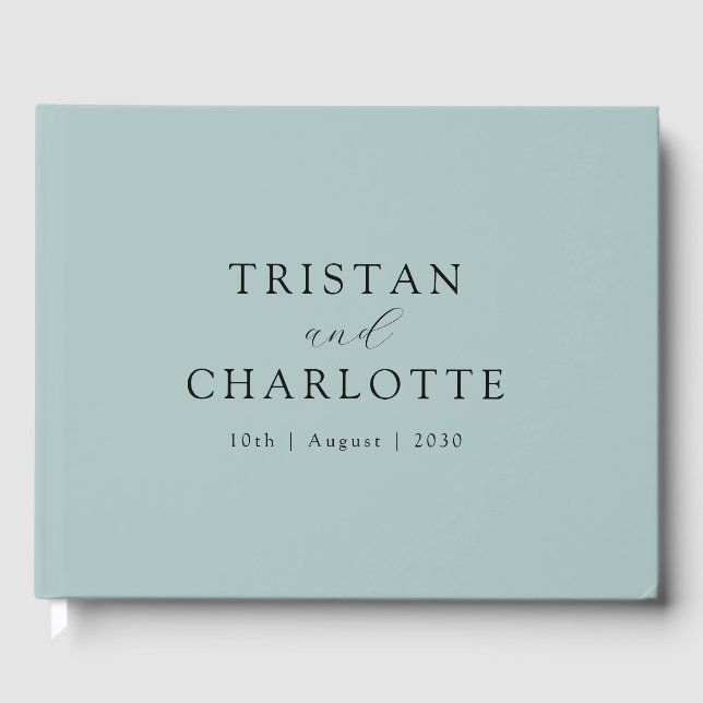 Personalised Dusty Blue  Guest Book (Front)