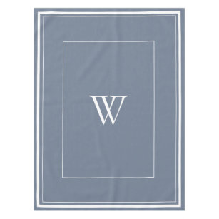 Personalised dusty blue initial  tablecloth