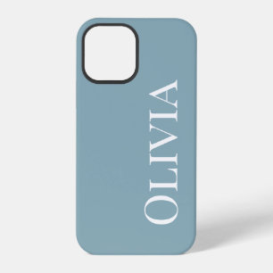 Personalised Dusty Blue Modern Typography iPhone 12 Pro Case