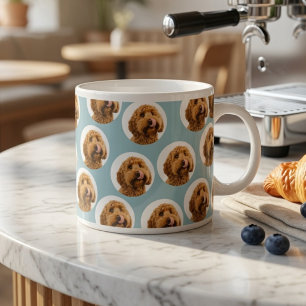 Personalised Dusty Blue Pet Face Espresso Cup