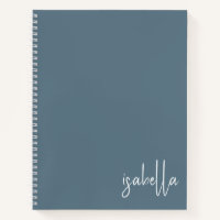 Personalised Dusty Blue Spiral Notebook