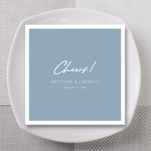 Personalised Dusty Blue Wedding Napkins