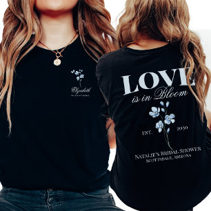 Personalised Dusty Blue Wildflower Bridal Shower T-Shirt
