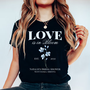Personalised Dusty Blue Wildflower Bridal Shower T-Shirt