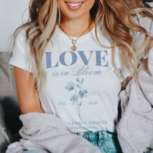 Personalised Dusty Blue Wildflower Bridal Shower T-Shirt