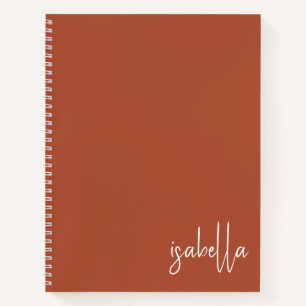 Personalised Dusty Burnt Orange Notebook