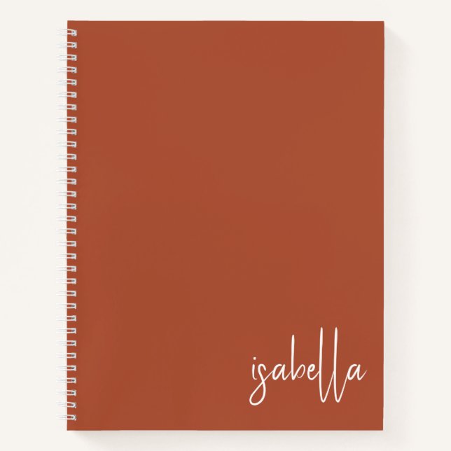 Personalised Dusty Burnt Orange Notebook (Front)