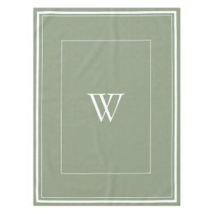 Personalised dusty green initial  tablecloth