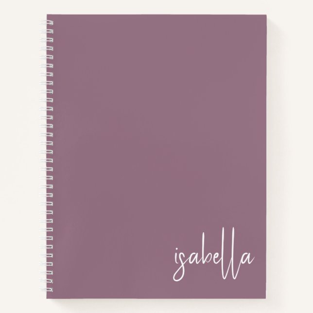 Personalised Dusty Lilac Spiral Notebook (Front)