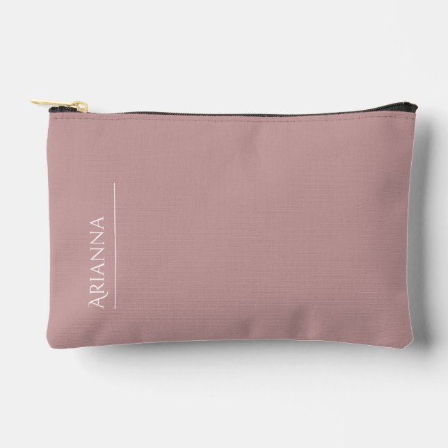 Personalised dusty pink accessory pouch (Front)