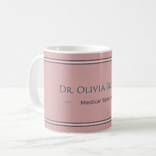 Personalised Dusty Rose Charcoal Name Mug Gift