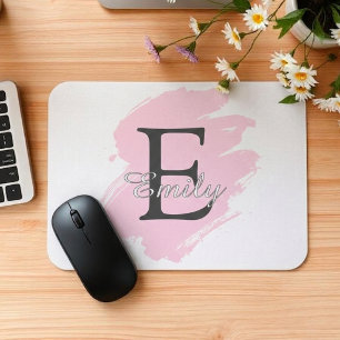 Personalised Dusty Rose Monogram Mouse Pad