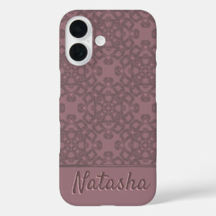 Personalised Dusty Rose Pattern iPhone 16 Case