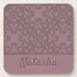 Personalised Dusty Rose Pattern Coaster