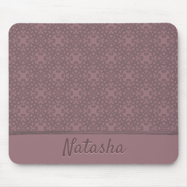 Personalised Dusty Rose Pattern Mouse Mat (Front)