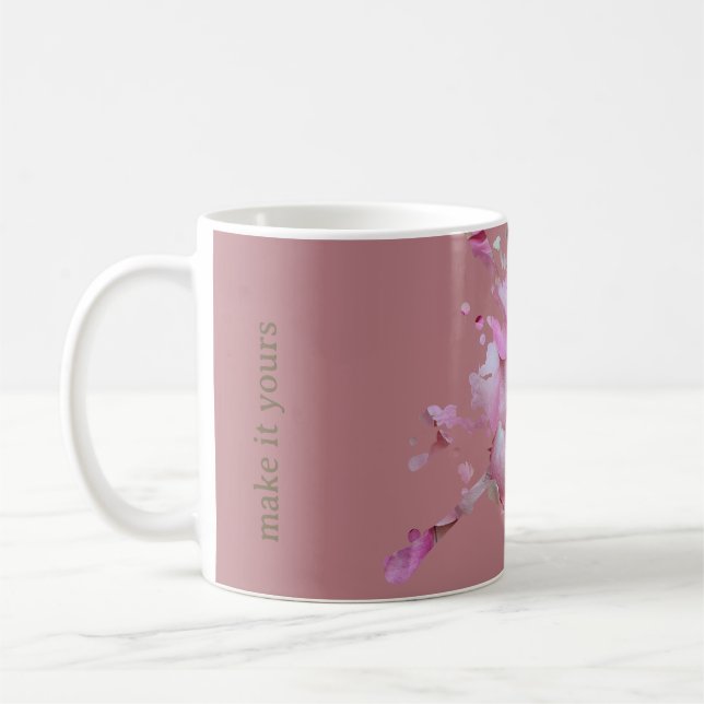 Personalised Dusty Rose Petals Mug (Left)