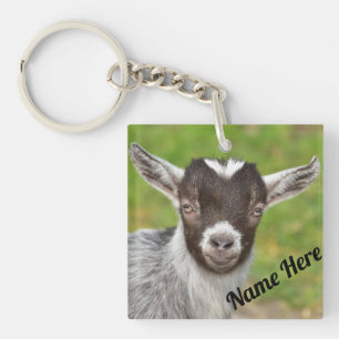 Personalised Dwarf Goat Kid Key Ring