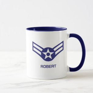 Personalised E-3 Airman 1st Class Rank Air Force Mug
