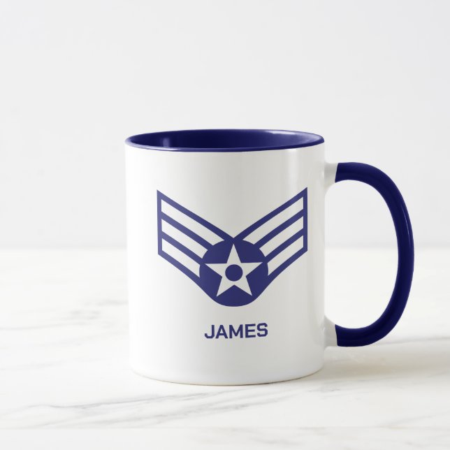 Personalised E-4 Senior Airman Rank Air Force  Mug (Right)
