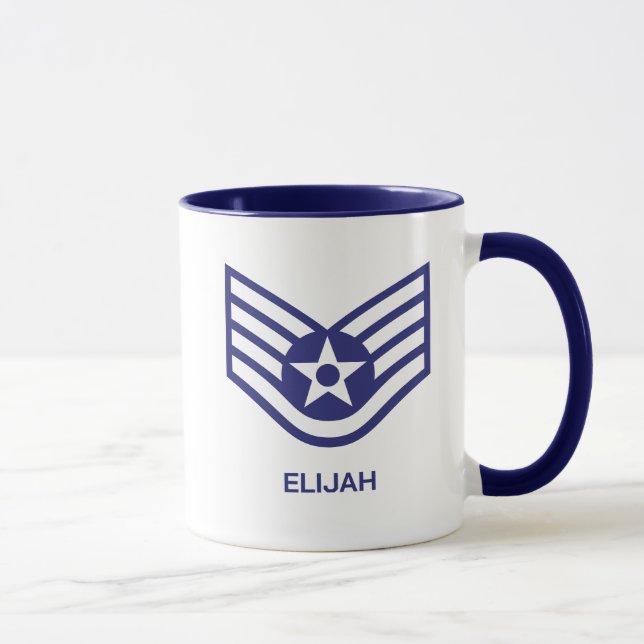 Personalised E-5 Staff Sergeant Rank Air Force  Mug (Right)