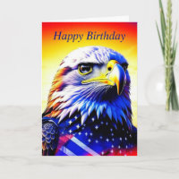 Personalised Eagle and American Flag Birthday