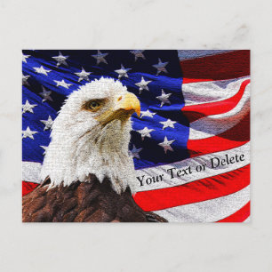 Personalised Eagle and Flag Patriotic Postcards