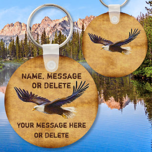 Personalised Eagle Keychain, Eagle Party Favours Key Ring