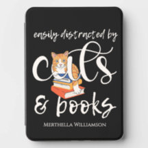Personalised EASILY DISTRACTED BY CATS AND BOOKS