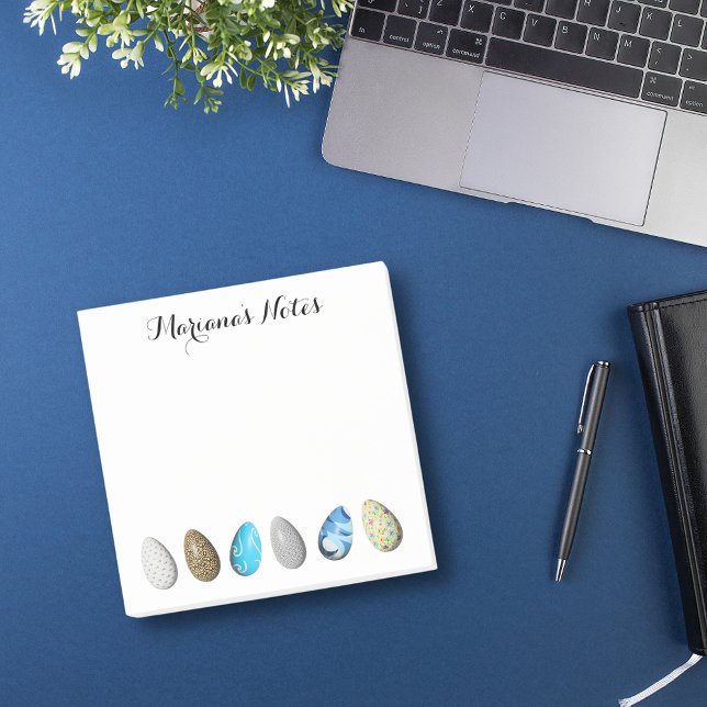 personalised easter 3d colourful eggs elegant post-it notes (Creator Uploaded)
