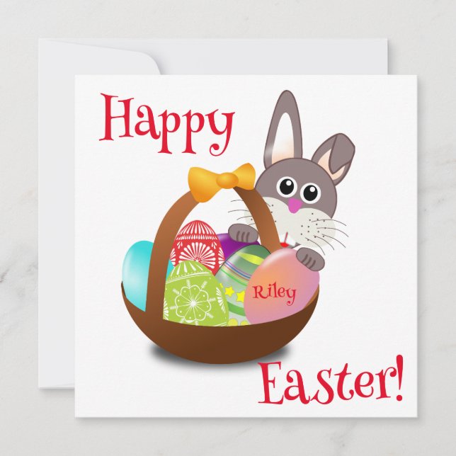 Personalised Easter Basket Card (Front)