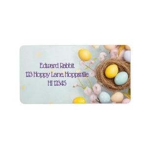 Personalised Easter Basket with Eggs Label
