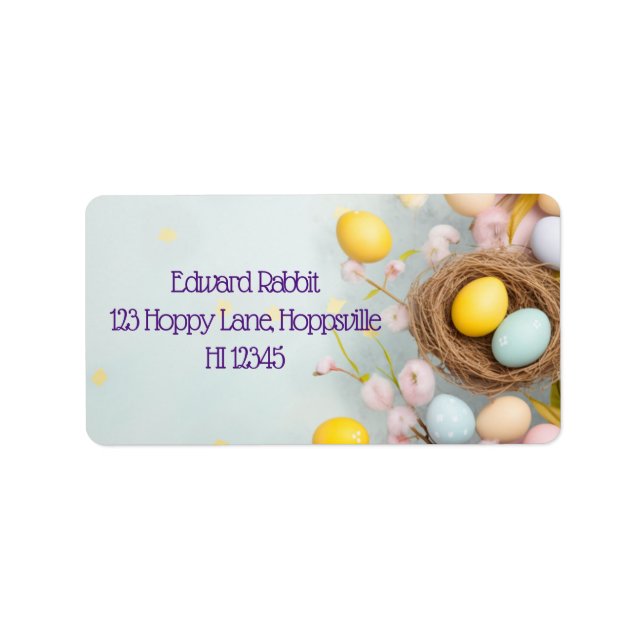 Personalised Easter Basket with Eggs  Label (Front)