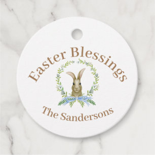 Personalised Easter Blessings Watercolor Rabbit Gi Favour Tags