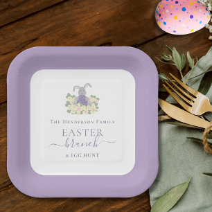 Personalised Easter Brunch and Egg Hunt Purple Paper Plate