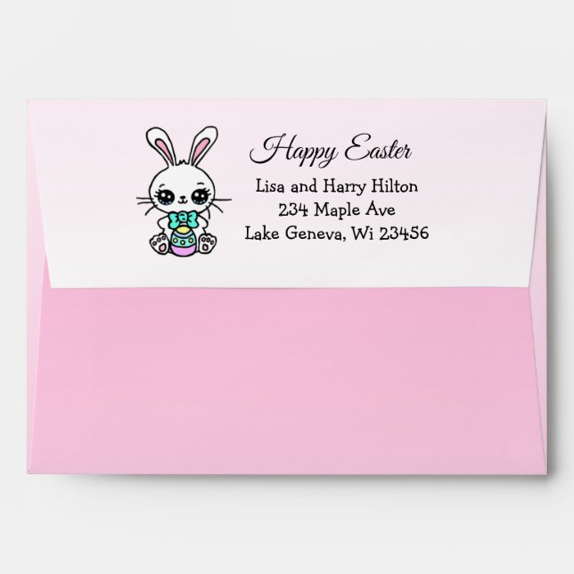 Personalised Easter Bunny and Address Envelope (Back (Top Flap))