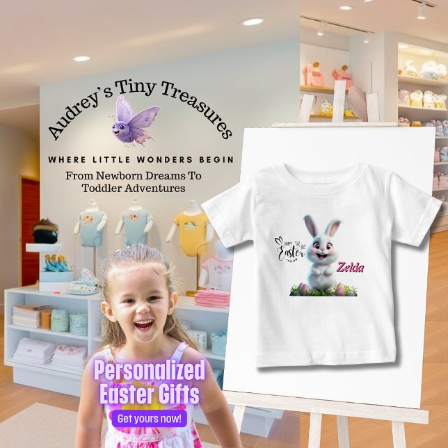 Personalised Easter Bunny Baby T-Shirt (Creator Uploaded)