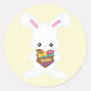 Personalised - Easter Bunny Classic Round Sticker