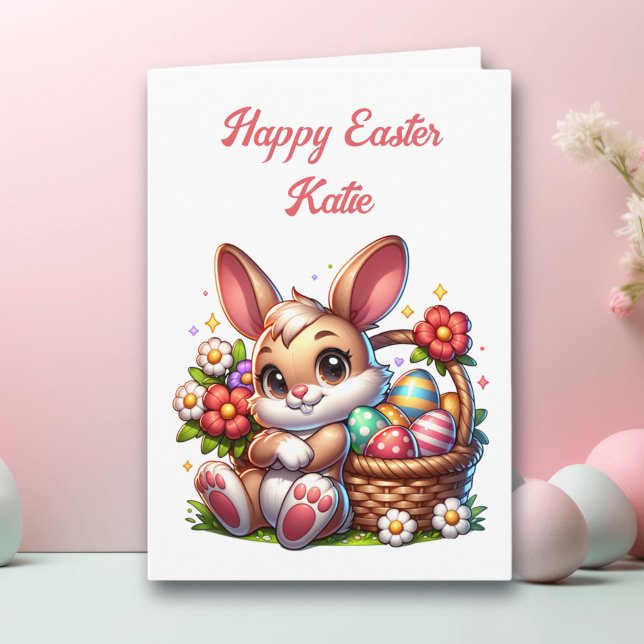 Personalised Easter Bunny + Colouring Page Card (Creator Uploaded)