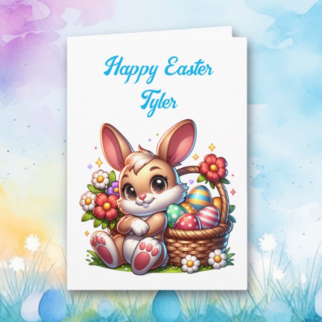 Personalised Easter Bunny + Colouring Page Card (Creator Uploaded)