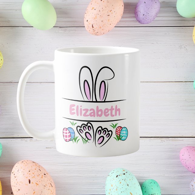 Personalised Easter Bunny Ears Name Coffee Mug (Creator Uploaded)
