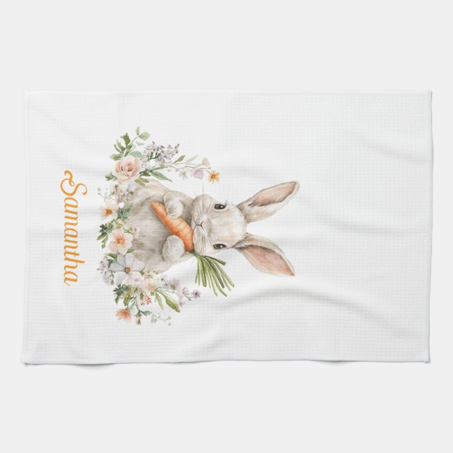 Personalised Easter Bunny Kitchen Towel  (Horizontal)