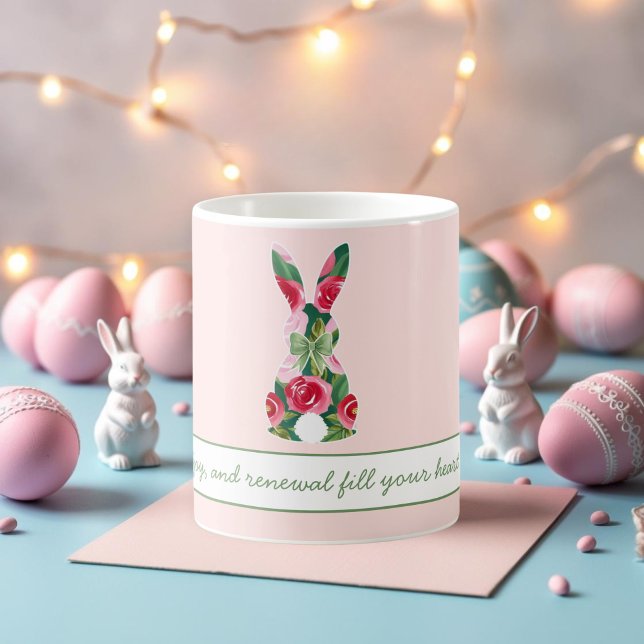 Personalised Easter Bunny Mug with Pastel Pink  (Personalized Easter Bunny Mug with Pastel Pink)
