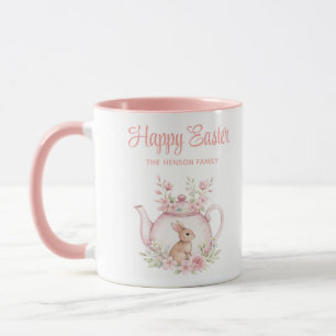 Personalised Easter Bunny Teapot Family  Mug