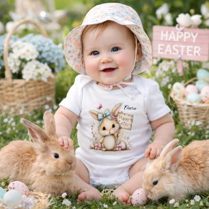 Personalised Easter Chick Illustration Baby Bodysuit