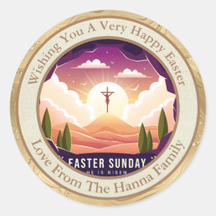 Personalised Easter Church and Sunday School Classic Round Sticker