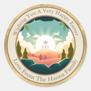 Personalised Easter   Church and Sunday School Classic Round Sticker