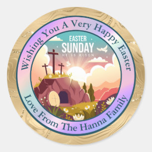Personalised Easter   Church and Sunday School Classic Round Sticker